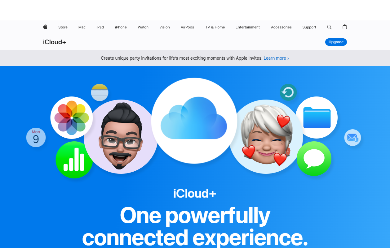 Startseite von Apple Contacts