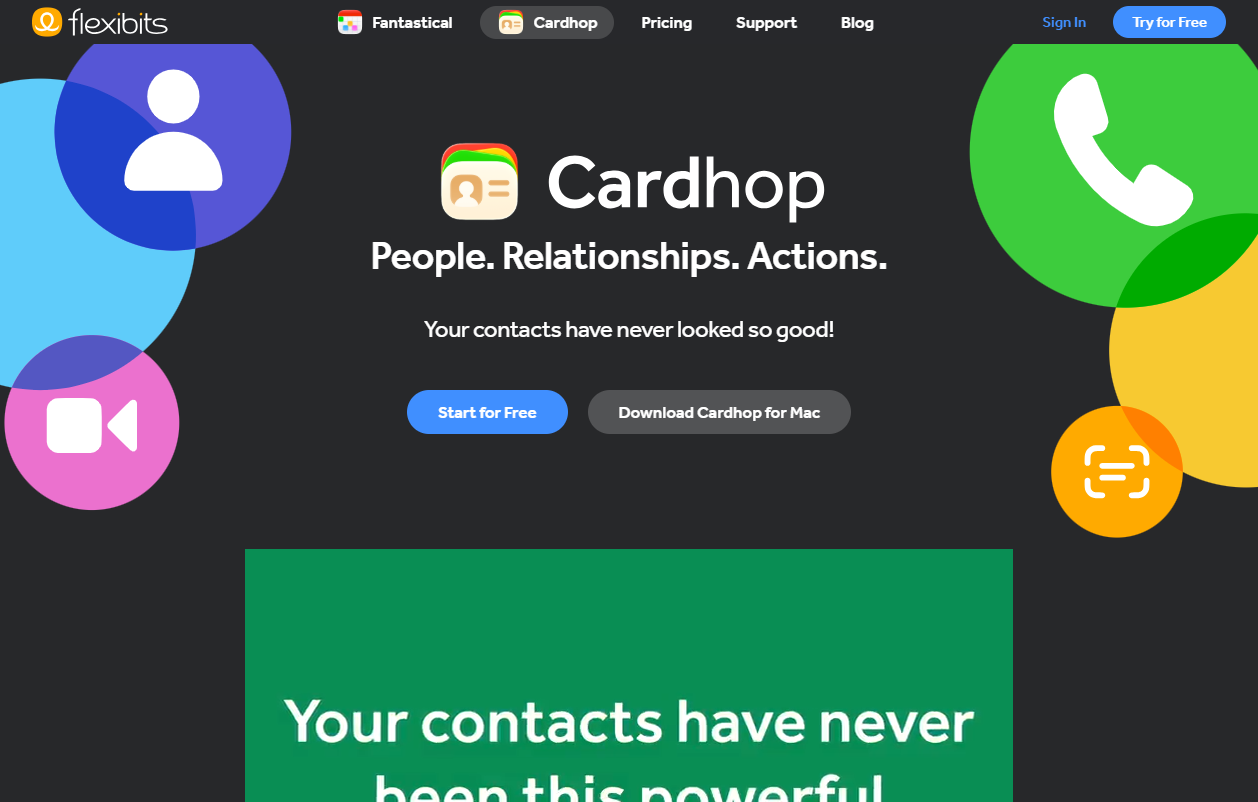 Cardhop homepage