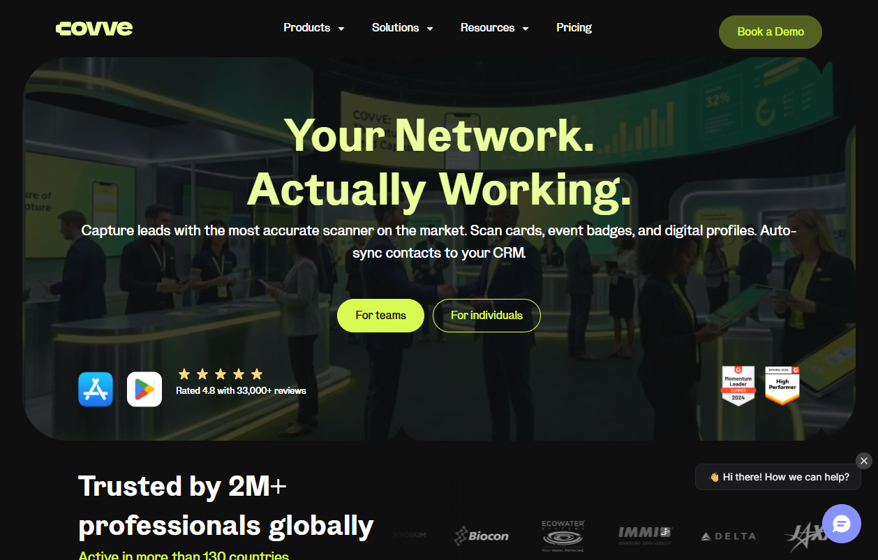 Covve homepage