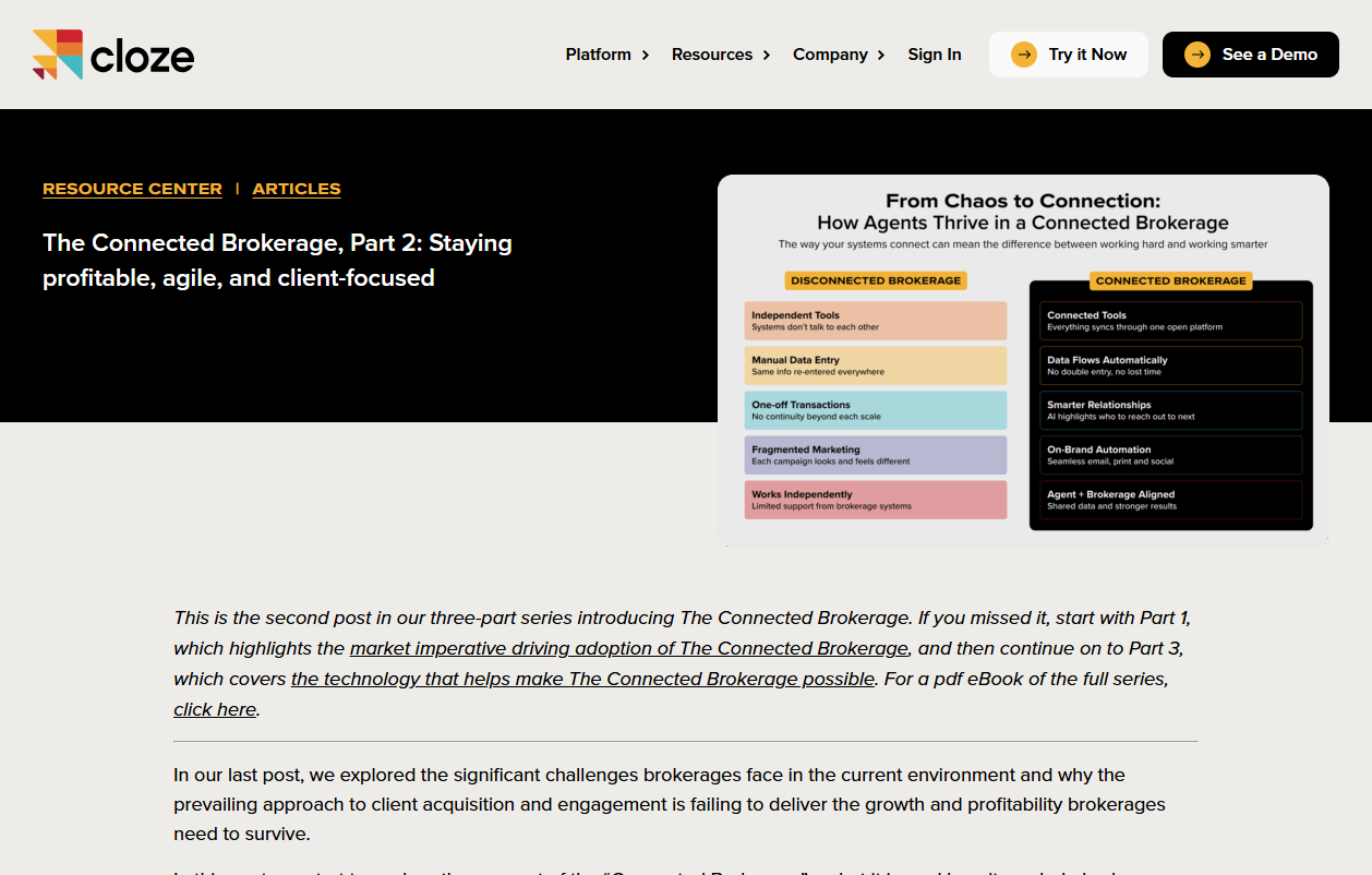 Cloze homepage