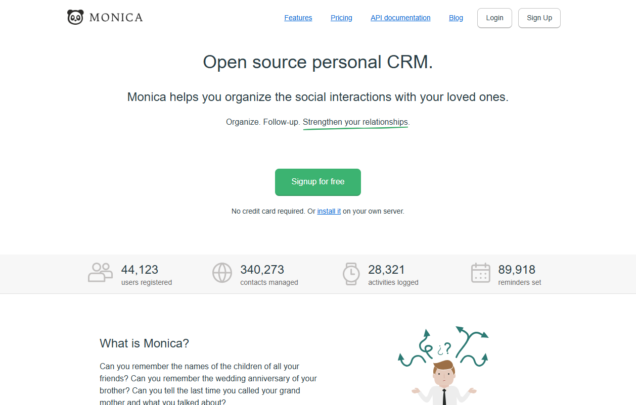 Monica homepage