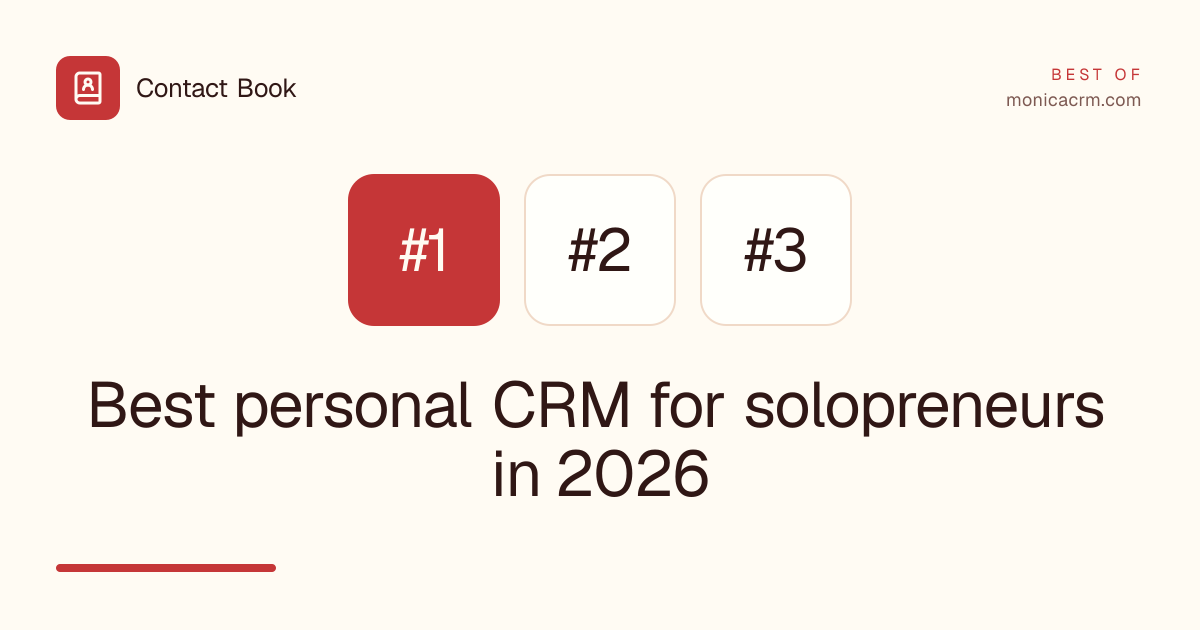 Best personal CRM for solopreneurs in 2026