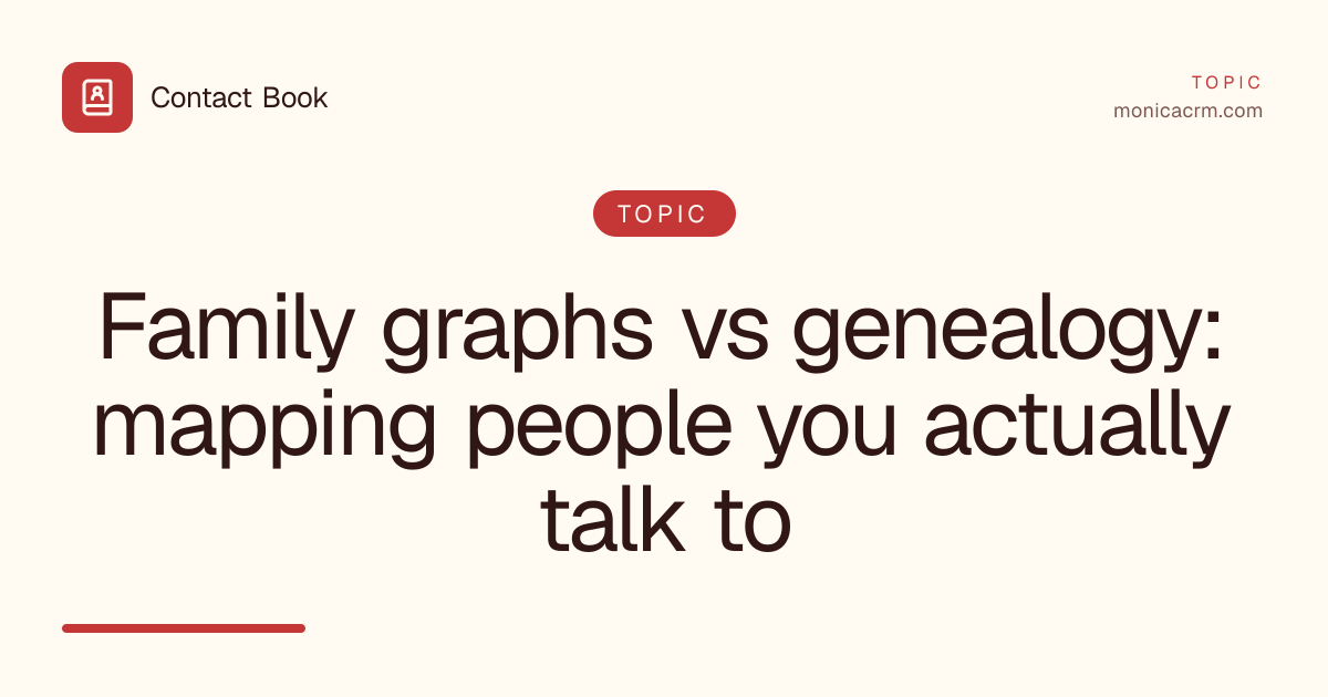 Family graphs vs genealogy: mapping people you actually talk to