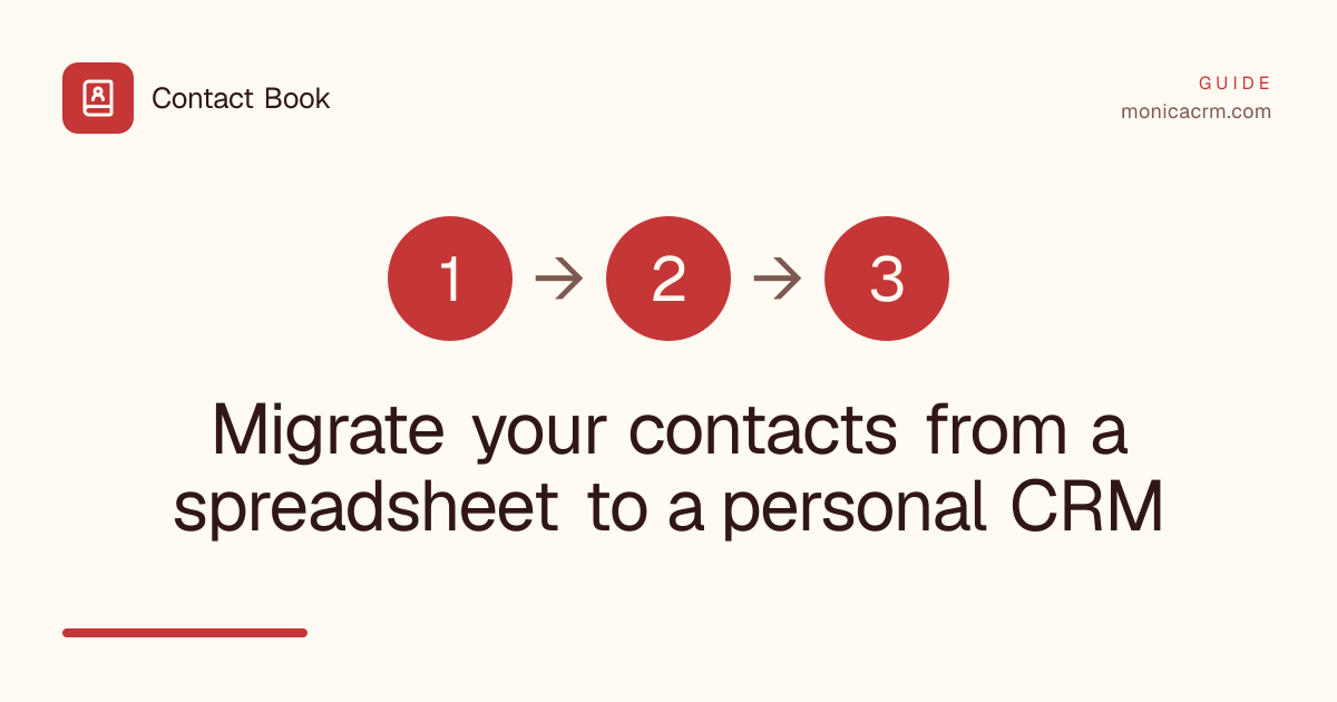 Migrate your contacts from a spreadsheet to a personal CRM