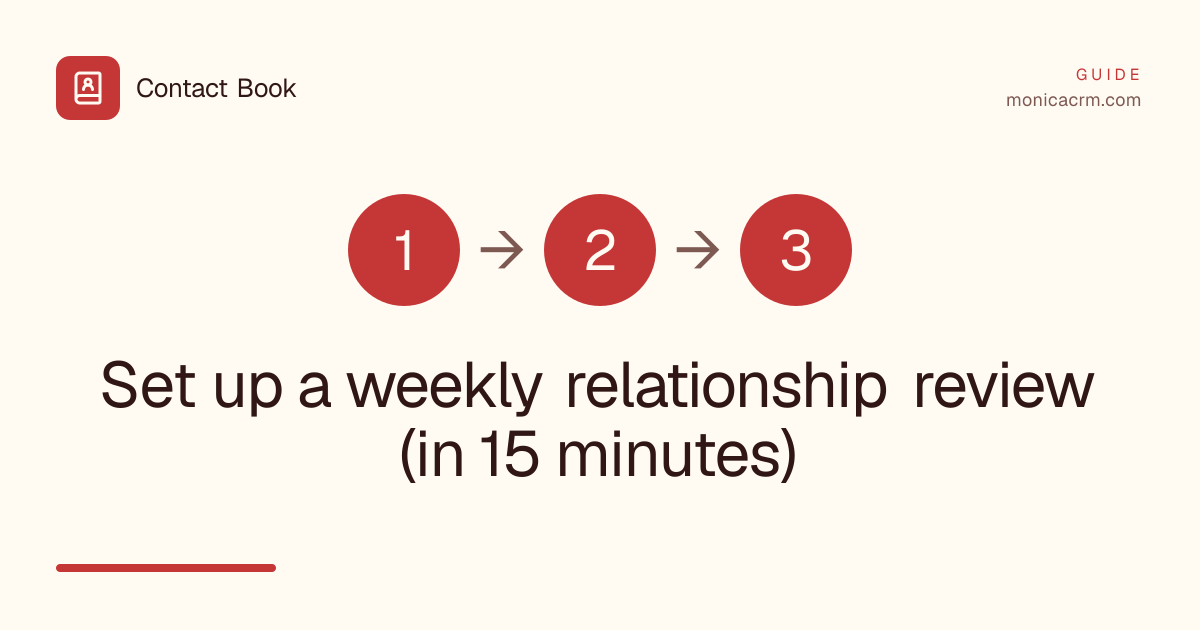 Set up a weekly relationship review (in 15 minutes)
