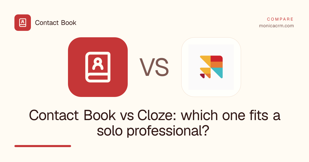 Contact Book vs Cloze: which one fits a solo professional?